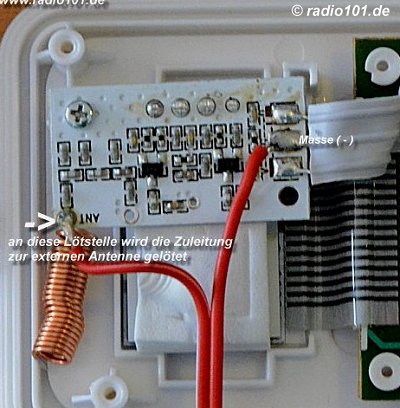 Funkthermometer Reichweite vergrössern: Anschluspunkt des HF-Ausgangs