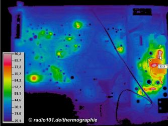 Thermographie: Elektronikplatine mit hot-spots