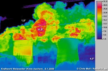 thermal imaging: photo of a power plant (click to enlarge)